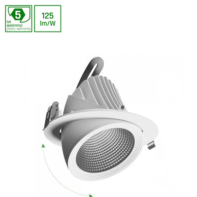 Spot encastré LED Spectrum 10.5W 3000K 1521 lumens IP20 orientable aluminium or mat 220-240V CE RoHS