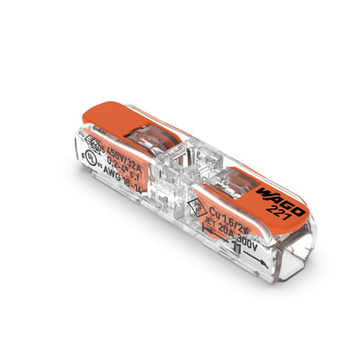 Connecteur de passage WAGO 2 voies 4mm² 221-2411, IP20, 220-240V, CE RoHS, lot de 60