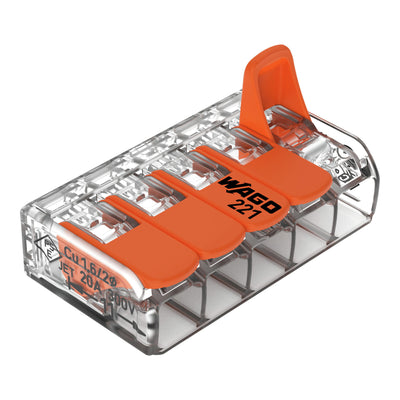 WAGO 221-415 connecteur 5 voies 4mm², IP20, 220-240V, certifié CE RoHS, lot de 25 pour câblage rapide