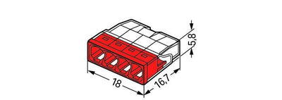 Connecteur LED WAGO 4 pôles 0,5-2,5mm² IP20 bornier de câblage rapide CE RoHS 220-240V