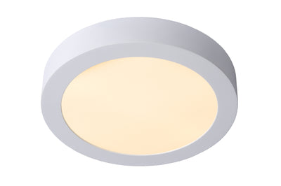 Lucide BRICE Plafonnier LED de salle de bain, dimmable 15W 3000K, IP44 rond 24cm Blanc design moderne