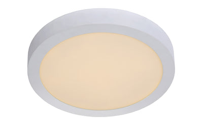 Plafonnier de salle de bains Lucide BRICE LED, dimmable 30W 3000K, rond 300mm, IP44, finition blanche
