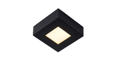 Plafonnier de salle de bain Lucide BRICE LED, dimmable 8W 3000K, IP44, finition carrée noire