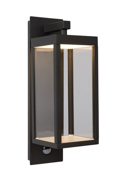 Applique murale LED Lucide CLAIRETTE 13W 3000K IP54 avec détecteur de mouvement PIR et boîtier anthracite