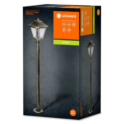 Ledvance ENDURA Classic Tradition lanterne de sol d’extérieur E27 Noir/Or IP44 aluminium 1000mm