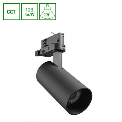 Spectrum Andromeda Prime Projecteur LED sur Rail 3-Phases 16W 230V CCT 25° 1750 lumens IP20 Noir