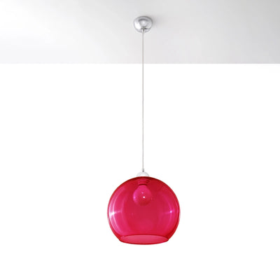 Lampe suspendue Sollux Lighting BALL en Rouge, Aluminium et Acier, IP20, 220-240V, max 50W LED, CE RoHS