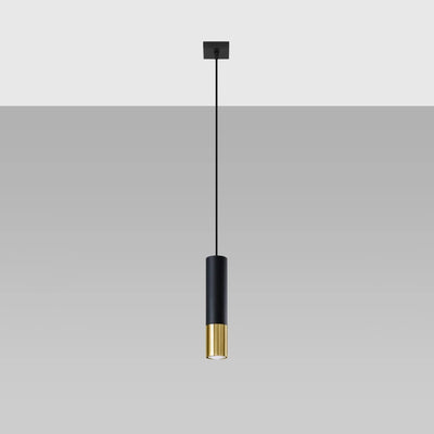 Suspension LED Sollux Lighting LOOPEZ Noir Or, 1xGU10, Aluminium, IP20, 220-240V, CE RoHS