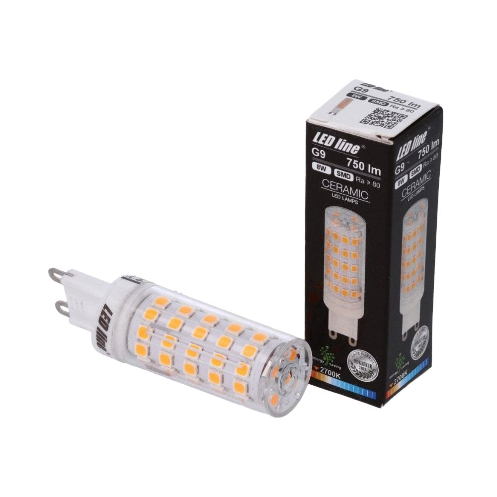Ampoule LED Spectrum G9, 7W remplace 70W, 770 lumens, 3000K blanc chaud, 230V, faisceau 270°, CRI 80