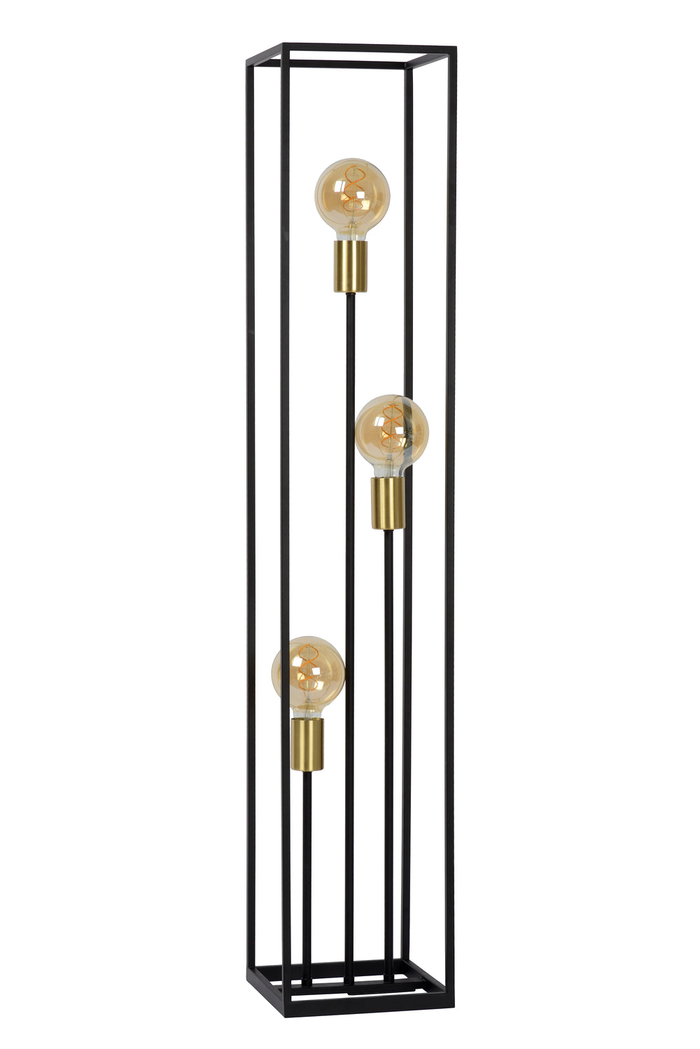 Lucide RUBEN floor lamp, 3xE27 sockets, 220-240V, IP20, Metal Matt Black, Retro style, 1200mm height