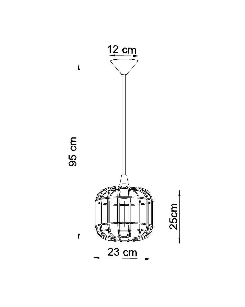 Sollux Lighting celta black LED pendant light 50W, 220-240V, matte gold finish