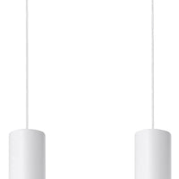 White LED pendant light lagos with 2 gu10 sockets by sollux lighting
