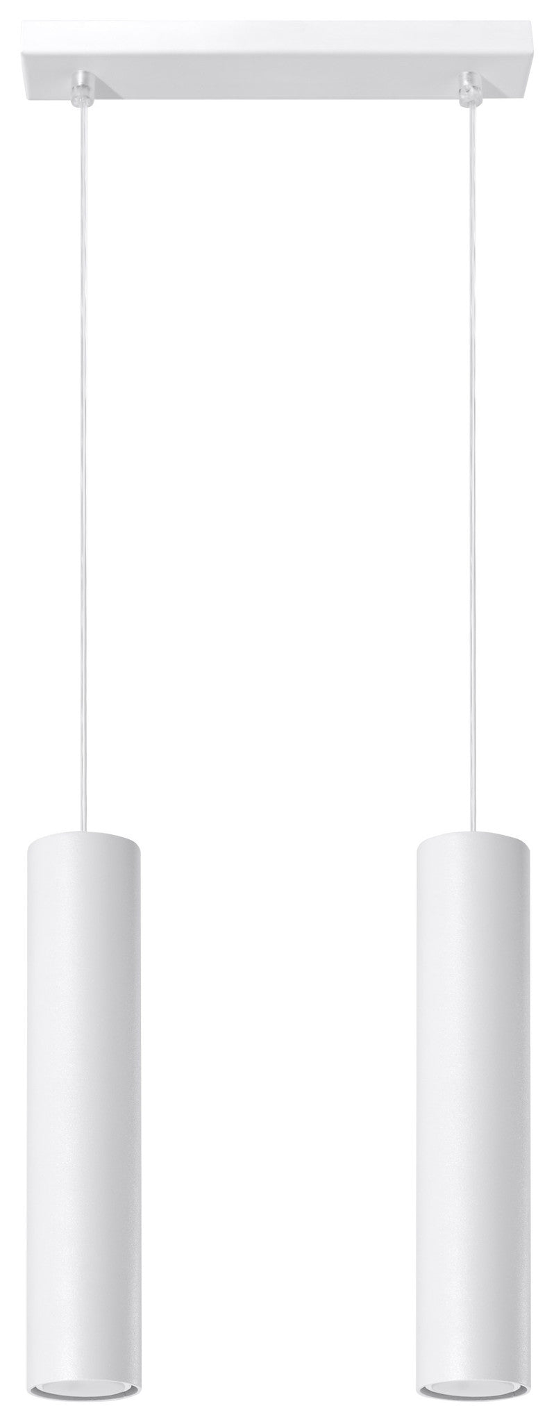White LED pendant light lagos with 2 gu10 sockets by sollux lighting