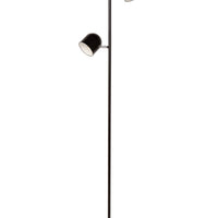 Lampadaire Lucide SKANSKA, LED 2x5W 3000K, à variateur tactile, tête rotative, métal noir moderne, hauteur 1410mm