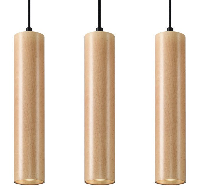 Sollux Lighting hanglamp lino 3 hout 50W LED, IP20, 220-240V, matte gold