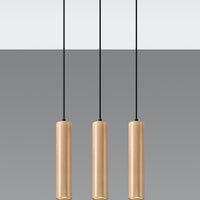 Sollux Lighting hanglamp lino 3 hout 50W LED, IP20, 220-240V, matte gold