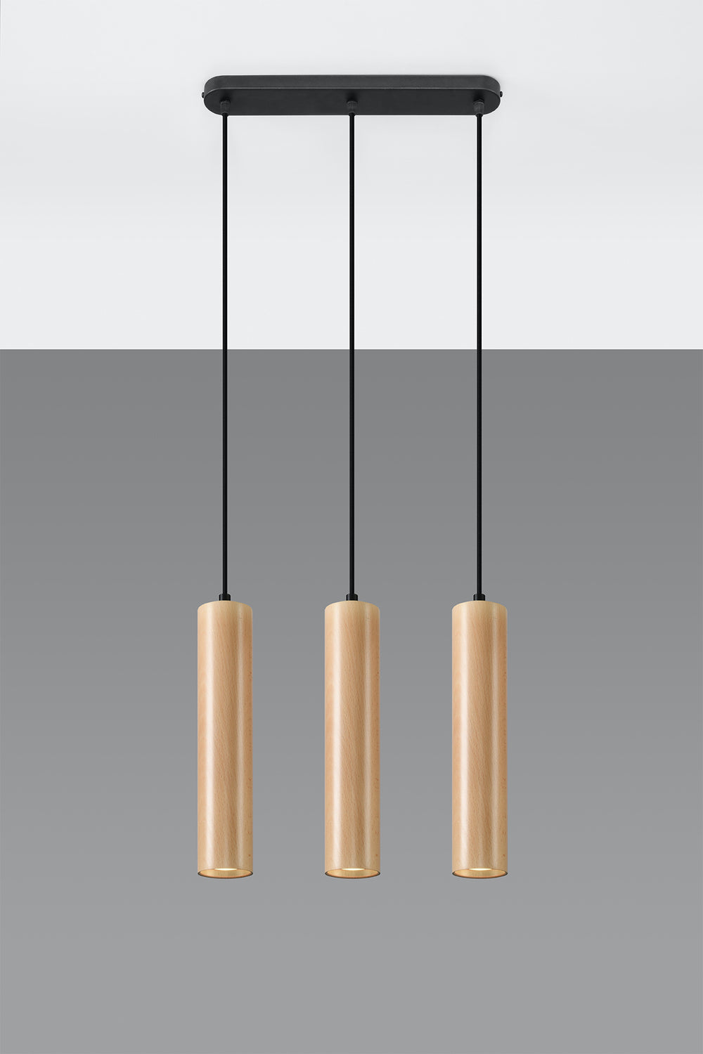 Sollux Lighting hanglamp lino 3 hout 50W LED, IP20, 220-240V, matte gold