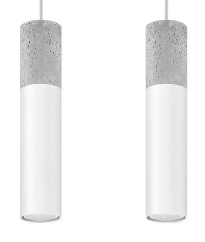 Suspension LED Sollux Lighting Borgio 2 béton blanc 2 GU10 40W