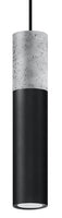 Led pendant lamp black concrete borgio with E27 socket by Sollux Lighting
