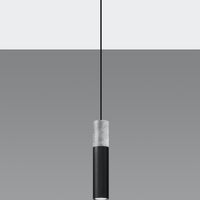 Led pendant lamp black concrete borgio with E27 socket by Sollux Lighting