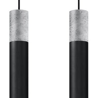 Led hanglamp zwart beton borgio with 2 gu10 fitting by sollux lighting