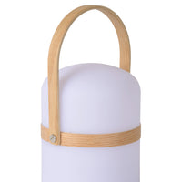 Lampe de table LED rechargeable Lucide JOE IP44 Blanc, 3W dim to warm 2800K-3200K, chargement USB, usage intérieur extérieur