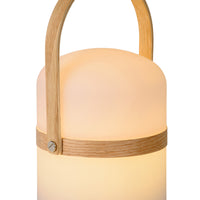 Lampe de table LED rechargeable Lucide JOE IP44 Blanc, 3W dim to warm 2800K-3200K, chargement USB, usage intérieur extérieur