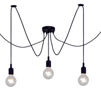 Lucide FIX modern hanging lamp, 5xE27 sockets, Black metal, round design, adjustable height, IP20