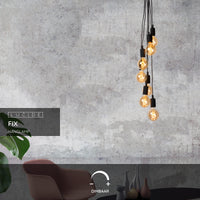 Lucide FIX suspension moderne, 7xDouilles E27, Design rond en métal noir, hauteur réglable, IP20, 220-240V