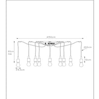 Lucide FIX multi hanging light, 10xE27 sockets, Black metal frame, adjustable height, modern ceiling lamp