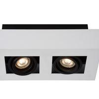 Lucide XIRAX LED ceiling spotlight, 2x5W GU10, dim to warm 2200K-3000K, IP20, White aluminium