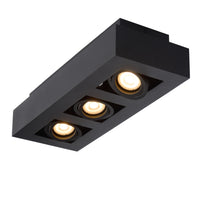 Spot LED de plafond Lucide XIRAX, 3x5W GU10, dim to warm 2200K-3000K, IP20, aluminium Noir Sablé
