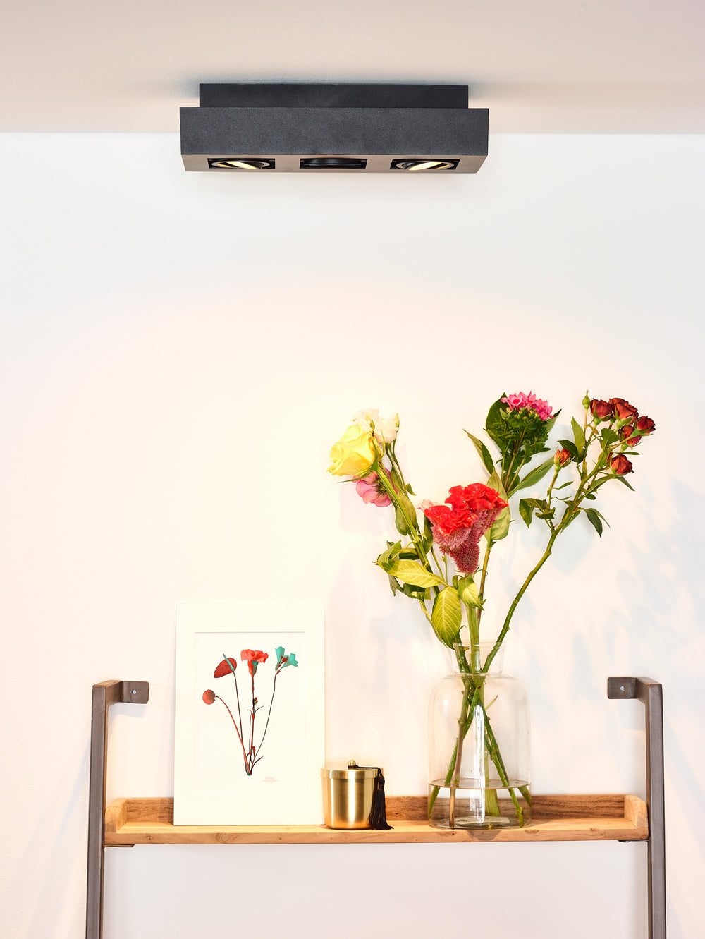 Spot LED de plafond Lucide XIRAX, 3x5W GU10, dim to warm 2200K-3000K, IP20, aluminium Noir Sablé