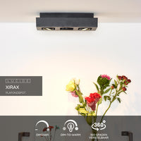 Spot LED de plafond Lucide XIRAX, 3x5W GU10, dim to warm 2200K-3000K, IP20, aluminium Noir Sablé