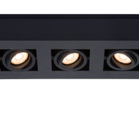 Spot LED de plafond Lucide XIRAX, 3x5W GU10, dim to warm 2200K-3000K, IP20, aluminium Noir Sablé