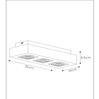 Spot encastré LED de plafond Lucide XIRAX, 3x5W GU10, dim to warm 2200K-3000K, IP20, Aluminium blanc