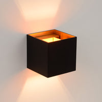 Lucide XIO LED wall light dimmable G9 1x4W 2700K adjustable beam angle Black modern square design