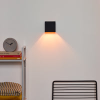 Lucide XIO LED wall light dimmable G9 1x4W 2700K adjustable beam angle Black modern square design
