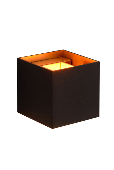 Applique murale LED Lucide XIO dimmable G9 1x4W 2700K angle de faisceau réglable Noir design carré moderne