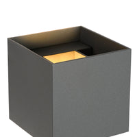 Lucide XIO LED wall light, dimmable G9 1x4W 2700K, adjustable beam angle, Dark Grey, modern square design