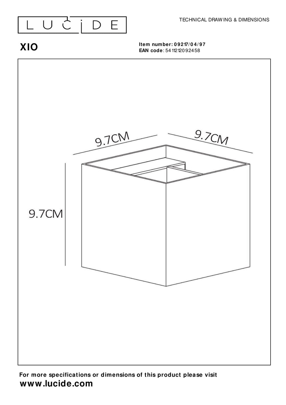 Lucide XIO LED wall light dimmable G9 1x4W 2700K adjustable beam IP20 rust brown aluminium