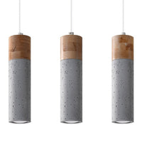 Led pendant light beton wood zane with gu10 fitting by sollux lighting