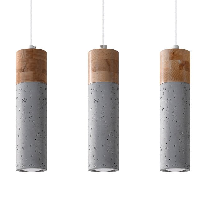 Led pendant light beton wood zane with gu10 fitting by sollux lighting
