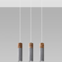Led pendant light beton wood zane with gu10 fitting by sollux lighting