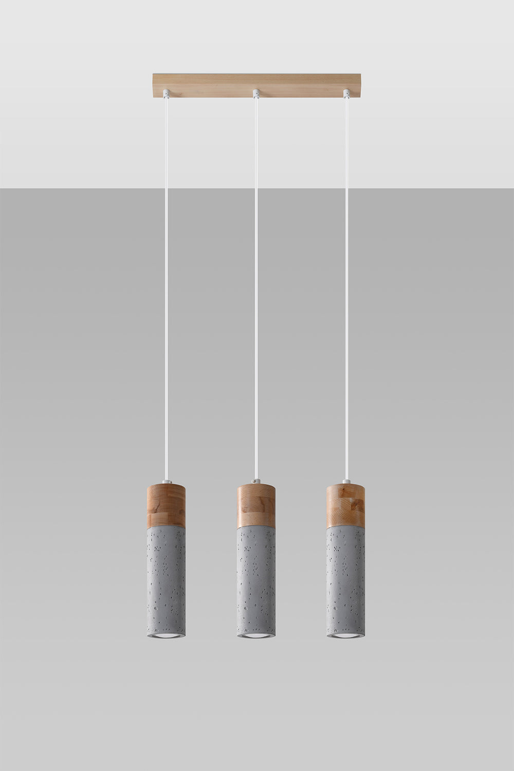 Led pendant light beton wood zane with gu10 fitting by sollux lighting