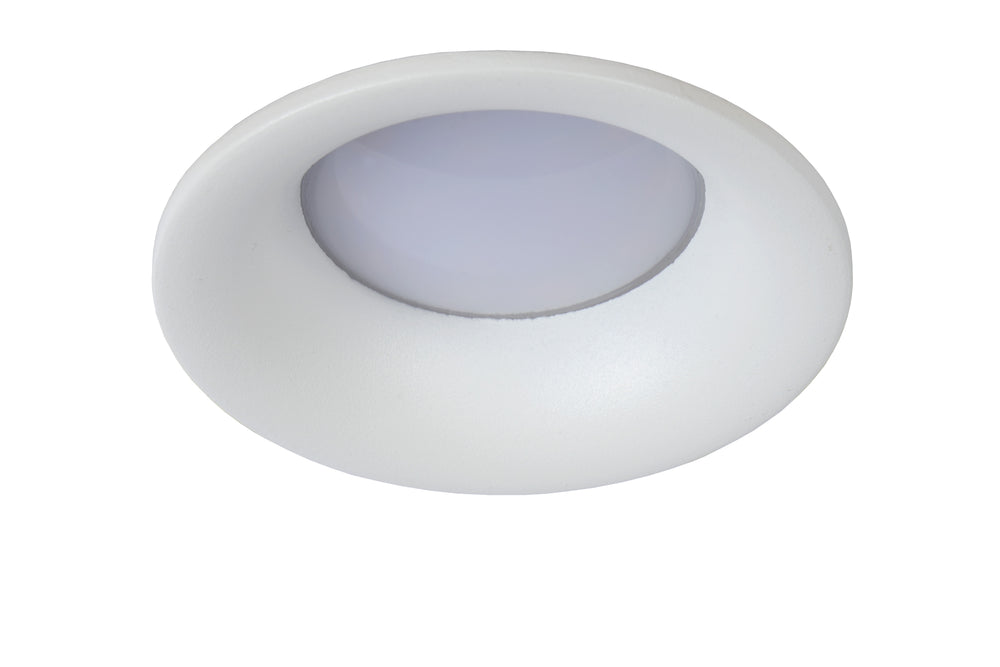 Lucide ZIVA LED recessed bathroom spotlight, GU10 socket, IP44, round aluminium, Sand White, Ø84mm
