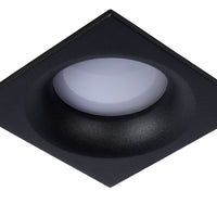 Lucide ZIVA spot LED encastré Noir Sable, 1xGU10, éclairage de salle de bain IP44, aluminium carré 85x85mm