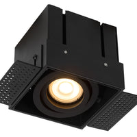 Spot encastré carré TRIMLESS Lucide, 1xGU10, 50W max, dimmable, IP20, aluminium Noir Sable
