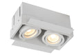 Lucide TRIMLESS spot encastré 2xGU10, aluminium, orientable, dimmable, IP20, Blanc, 185x97mm