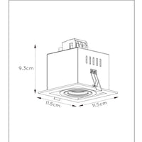 Spot encastré LED Lucide CHIMNEY, 1xGU10, dimmable, 50W max, 220-240V, IP20, Aluminium noir